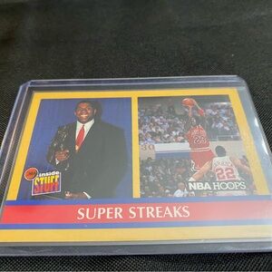 Michael Jordon and Magic Johnson ‘Super Streaks' NBA Hoops Basketball Card
